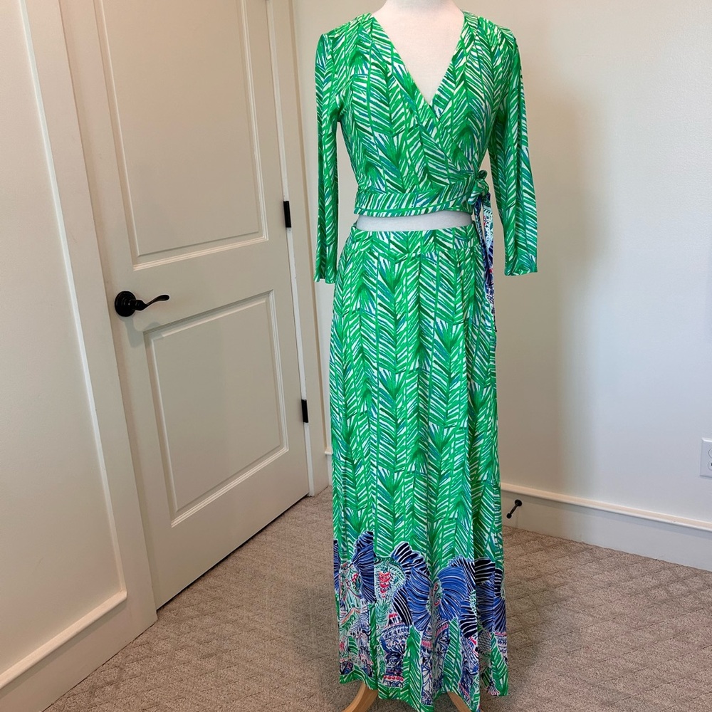 Lilly Pulitzer Ruari 2 piece Set Maxi Dress- Costa Verde